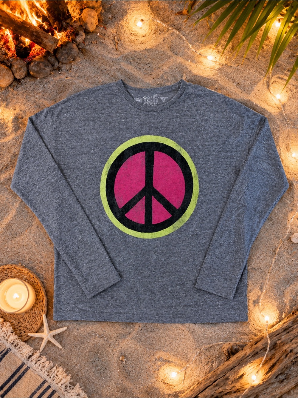 The Original Retro Brand Peace Sign Lightweight Sweatshirt | Size Small